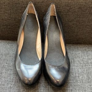 Calvin Klein black leather heels